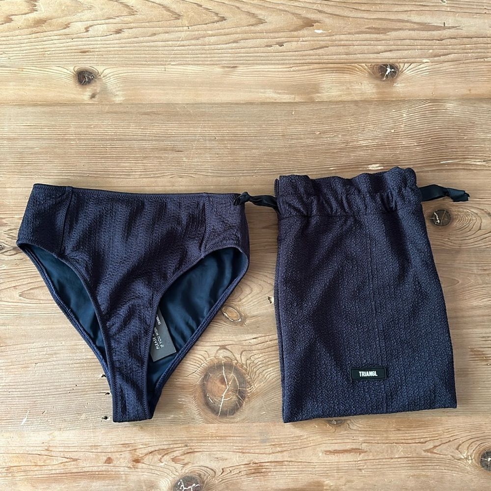TRIANGL BOTTOM ONLY THEO SAPPHIRE HIGH WAIST + BAG NEW WITH TAGS